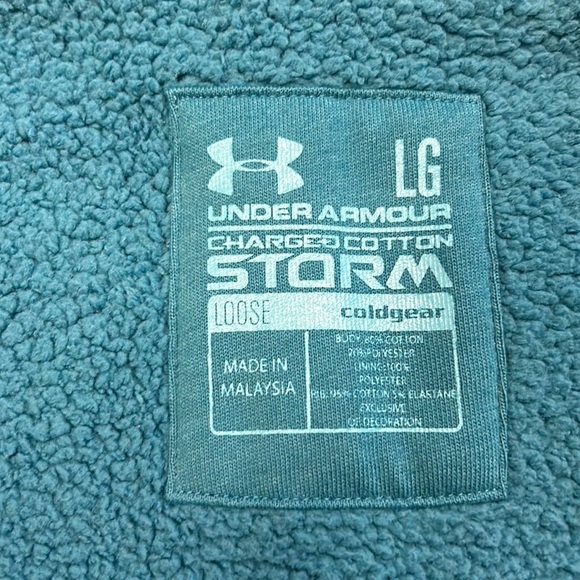 Under Armour Charged Cotton Storm Loose Coldgear Full Zip Hoodie‎ Blue L - Picture 1 of 12